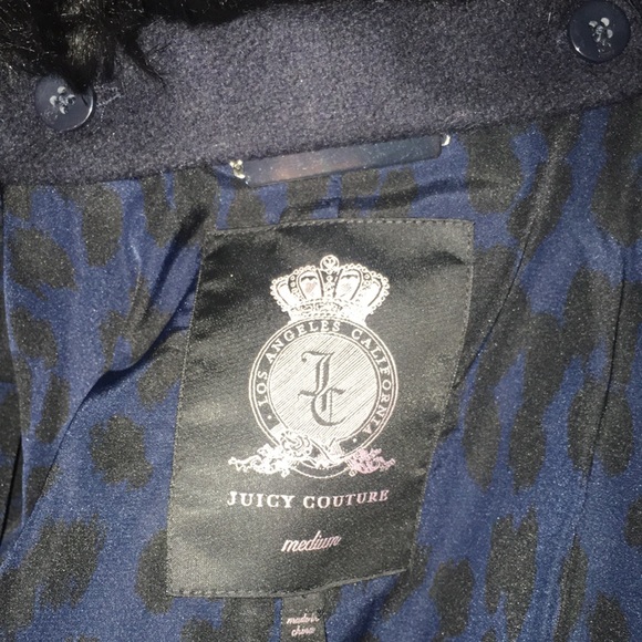 Beautiful and New Juicy Couture pea coat with removable fur collar.Medium - Picture 11 of 14